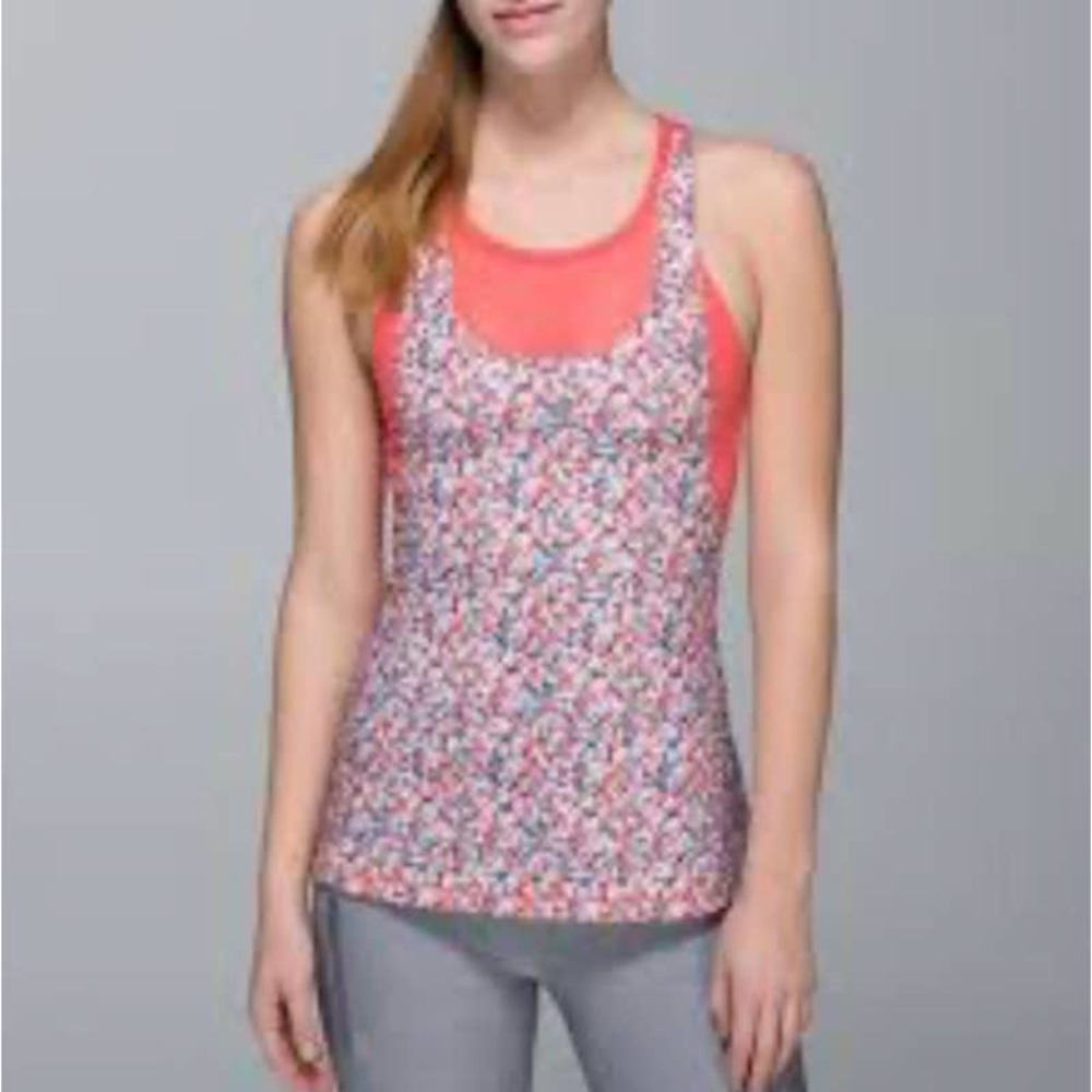Lululemon Mesh with Me Foral Coral Tank 4